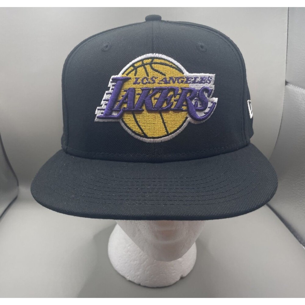 Los Angeles Lakers Fitted Hat 7 1/4 Black Yellow New Era 59FIFTY NBA EUC